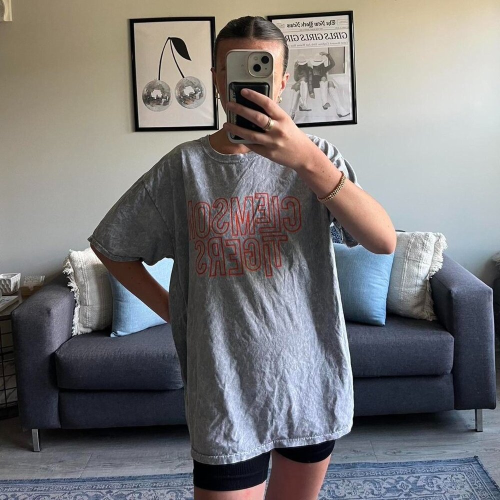 Clemson marbled gray tshirt // Size large // Perfect condition never worn